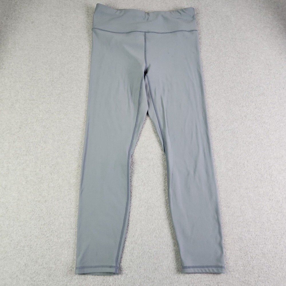 Fabletics Leggings Women XL Gray Solid Activewear Gym Workout Stretch High Waist